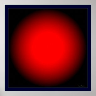 Poster Ilusão Óptica de Bulbo Vermelho Piscante