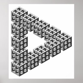 Pôster Ilusão Óptica de Triângulo Impossível