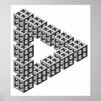 Pôster Ilusão Óptica de Triângulo Impossível