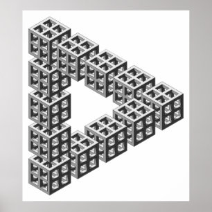 Pôster Ilusão óptica do triângulo impossível