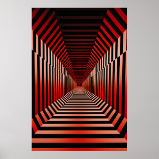 Poster Ilusões Hipnóticas Vermelhas