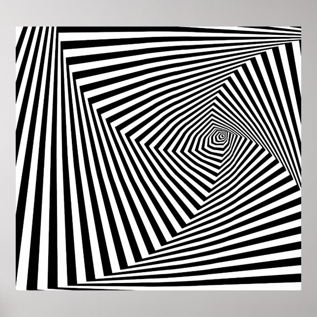 Poster Ilusões Ópticas: Abstrato Geométrico em Striped. (Frente)