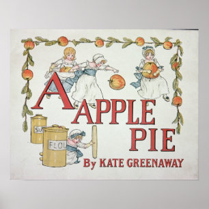 Pôster Ilustração "A" 'da torta de Apple Alphabet