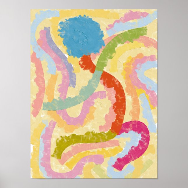 Poster Ilustração Abstrata da Dança Badja de Cabo Verde (Frente)