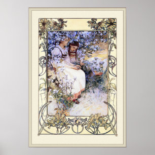 Poster Ilustração Alphonse Mucha: As Beatitudes