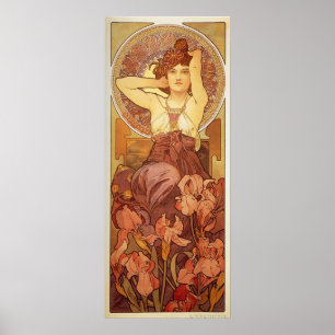 Pôster Ilustração Amethyst por Alphonse Mucha