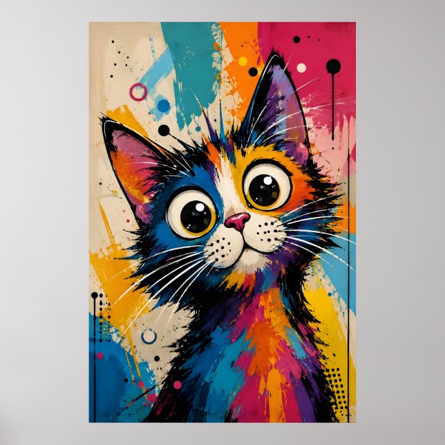 Poster Ilustração artística colorida abstrata (Frente)