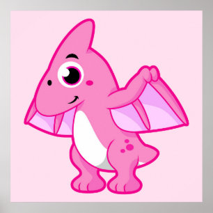 Poster Ilustração Bela De Um Pterodactilo.