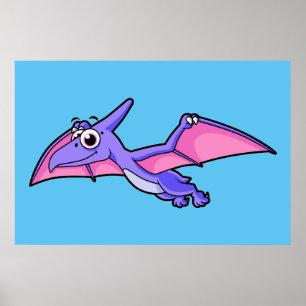 Poster Ilustração Bela De Um Pterodactilo Voador.