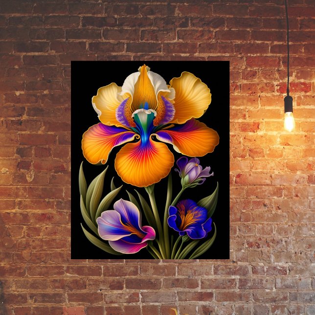 Poster Ilustração Botânica Amarela Floral (Criador carregado)