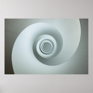 Poster Ilustração branca espiral e cinza