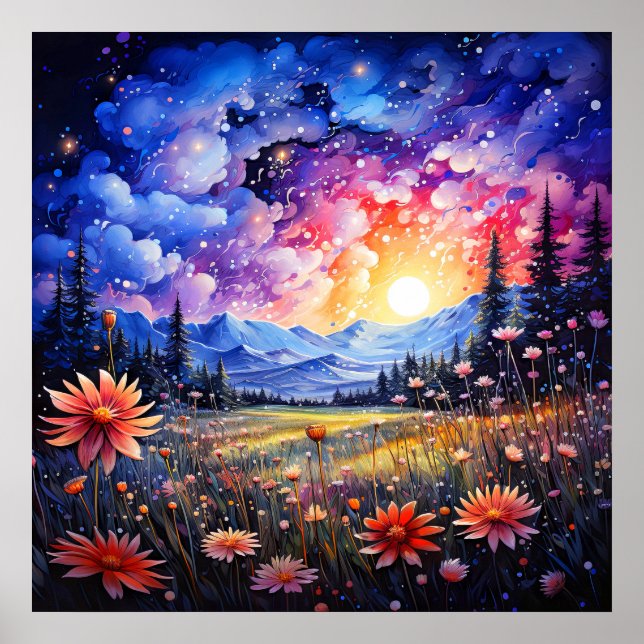 Poster Ilustração Cênica Prairie Após Meia-Noite (Frente)