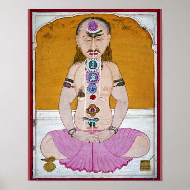 Poster Ilustração Chakra Yoga para Meditação (Frente)