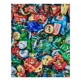 Pôster Ilustração Colorida de Soda de Alumínio Esmagado