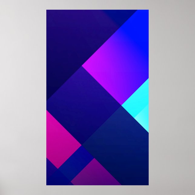 Poster Ilustração com verificação em preto e roxo (Frente)