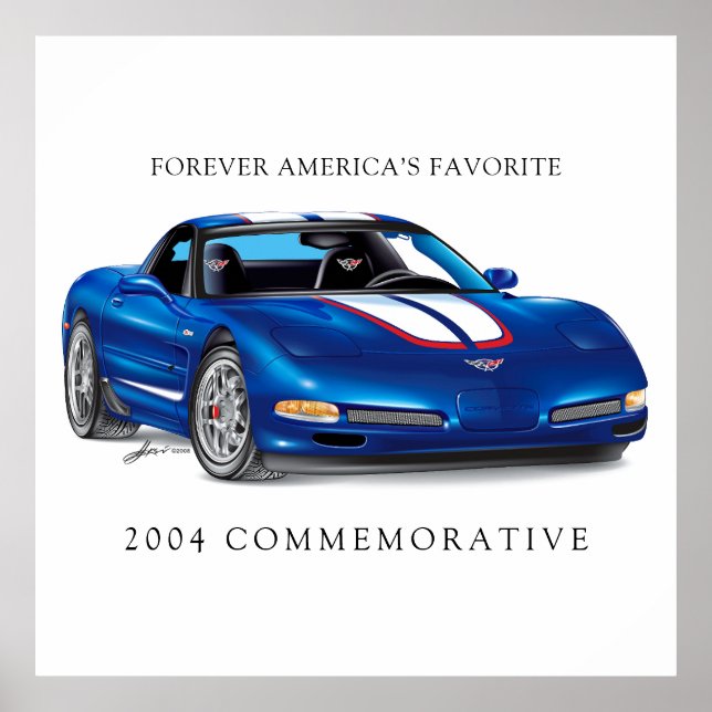 Poster Ilustração Comemorativa de Vette Elegante (Frente)