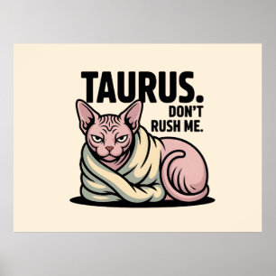 Poster Ilustração da Atitude do Zodíaco do Gato Sphynx de