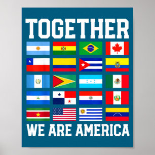 Poster Ilustração da bandeira americana juntos