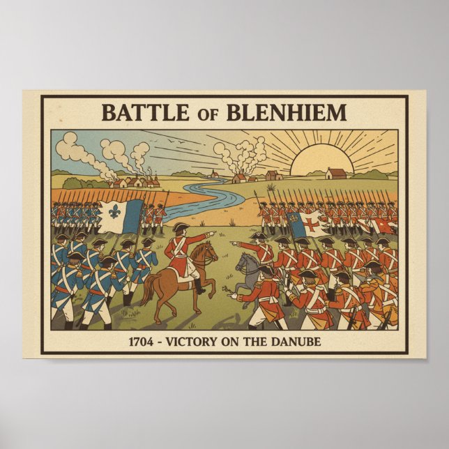 Poster Ilustração da Batalha de Blenheim (Frente)