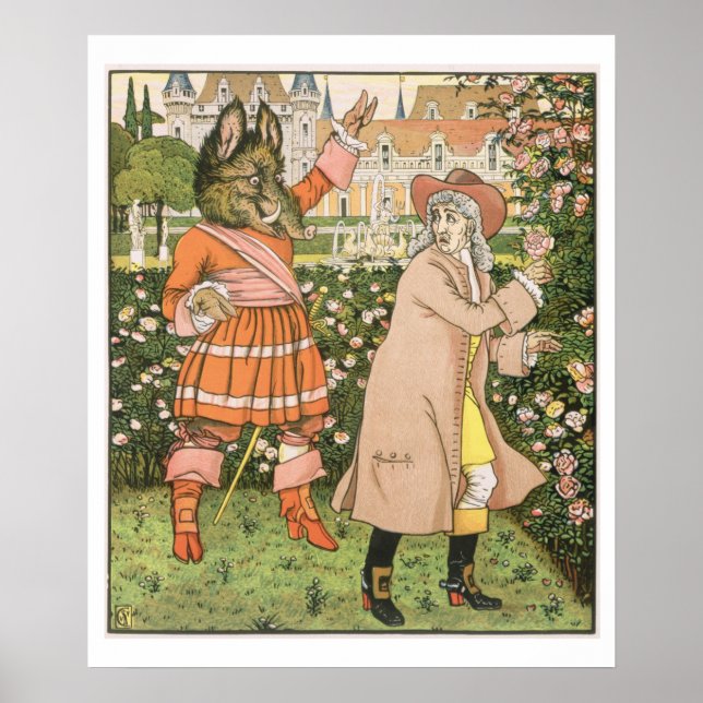 Poster Ilustração da Bela e da Besta, 1901 (colo (Frente)