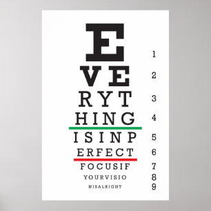 Poster Ilustração da carta de olho da optometria