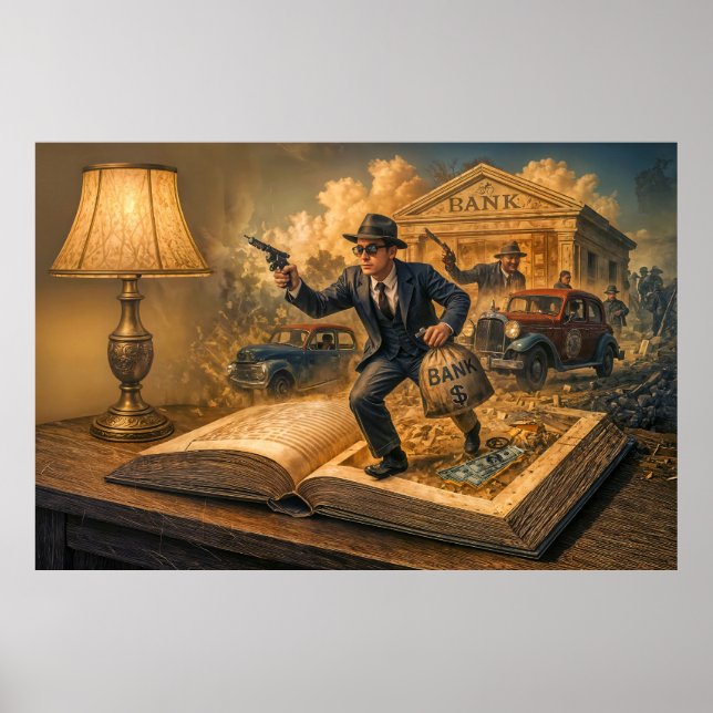 Poster ilustração da cena do livro de gangster 1920 (Frente)