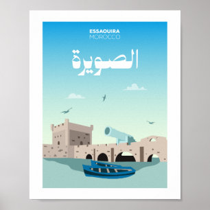 Poster Ilustração da Cidade de Essaouira Marrocos