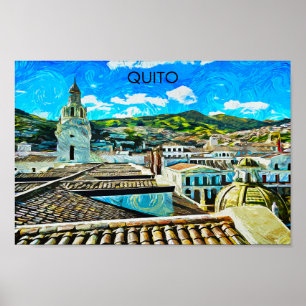 Poster Ilustração da Cidade do Equador de Quito