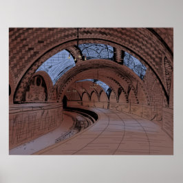 Poster Ilustração da Estação de Metrô Abandonada do City