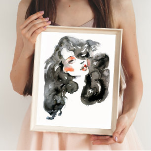 Poster Ilustração da forma da aguarela