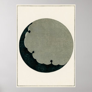 Poster Ilustração da Lua Vintage Arte Japonesa