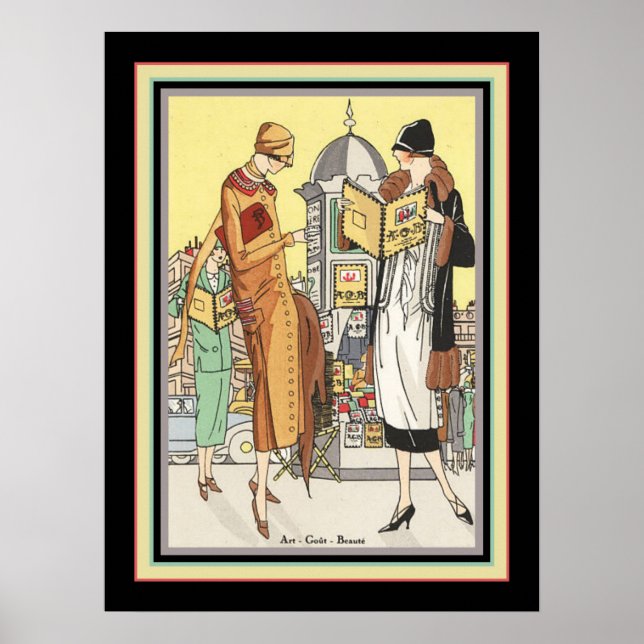 Poster Ilustração da Moda de Deco de 1922 (Frente)