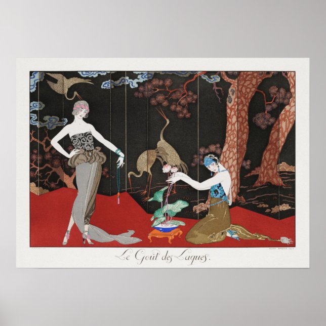 Poster Ilustração da moda francesa da Deco da Arte da Bar (Frente)