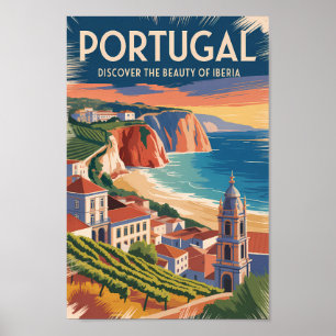 Poster Ilustração da paisagem urbana de Portugal Iberia V