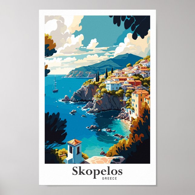 Poster Ilustração da pintura de Viagem de Grécia do Skope (Frente)