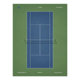 Pôster Ilustração da quadra de tênis do US Open