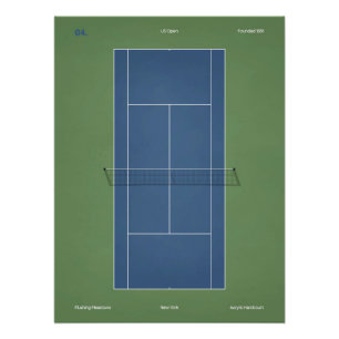 Pôster Ilustração da quadra de tênis do US Open