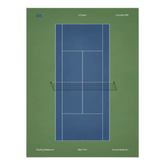Pôster Ilustração da quadra de tênis do US Open