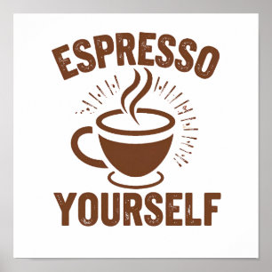 Poster Ilustração da Taça Espresso de Vapor