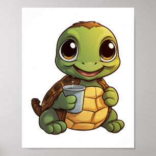 Poster Ilustração da tartaruga de desenho animado