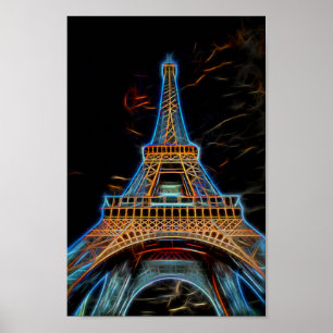 Poster Ilustração da torre Eiffel - Paris, France