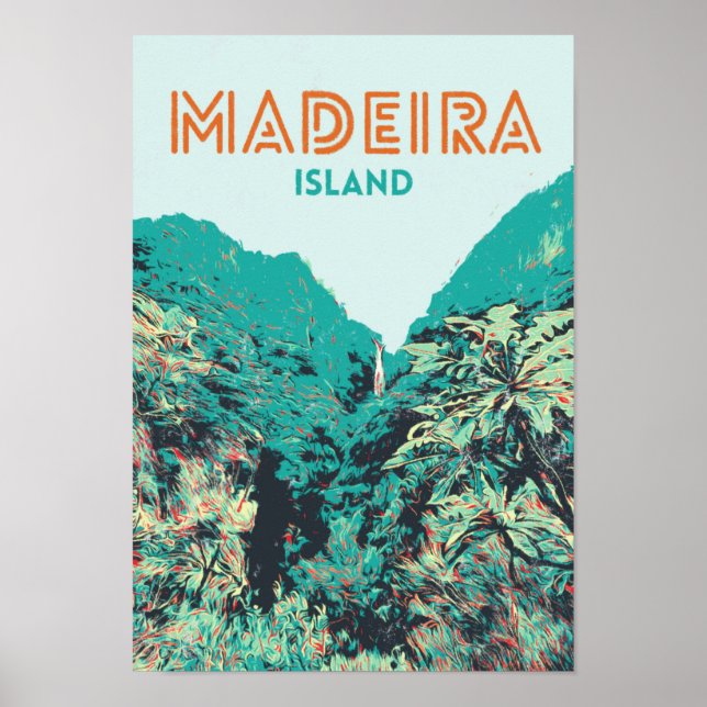 Poster Ilustração da vegetação da ilha da Madeira em Port (Frente)