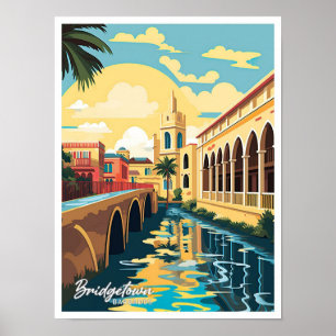 Poster Ilustração da Viagem de Arte de Barbados da Bridge