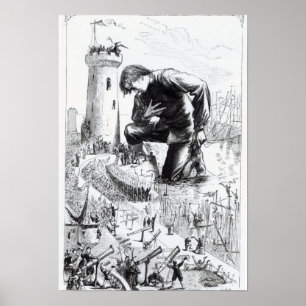 Poster Ilustração da Viagem de Gulliver