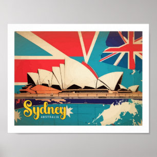 Poster Ilustração da Viagem de Pop de Arte da Sydney Aust