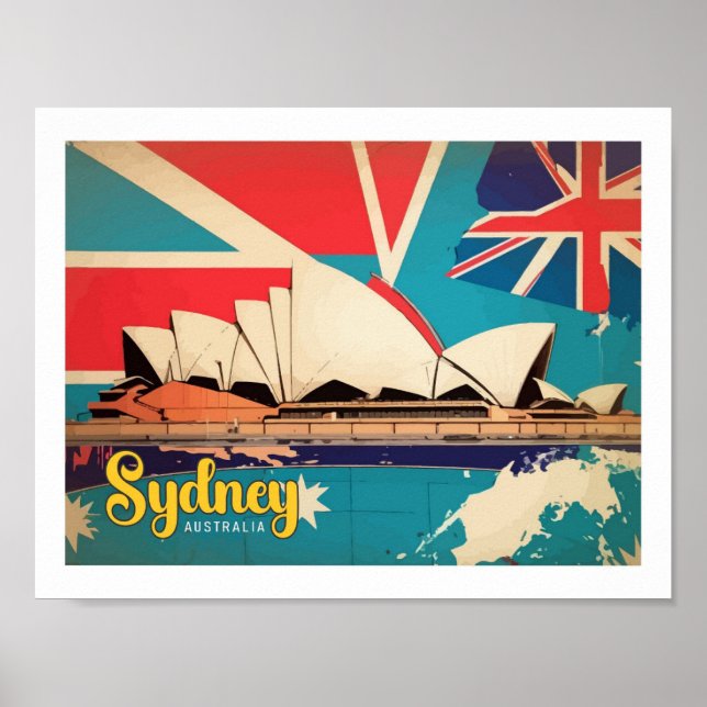 Poster Ilustração da Viagem de Pop de Arte da Sydney Aust (Frente)