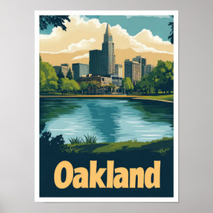 Poster Ilustração da Viagens vintage de Arte da Califórni