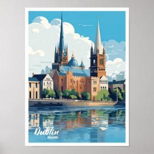 Poster Ilustração da Viagens vintage de Arte da Irlanda d