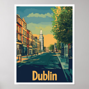 Poster Ilustração da Viagens vintage de Arte da Irlanda d