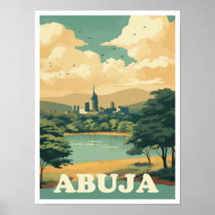 Poster Ilustração da Viagens vintage de Arte da Nigéria A